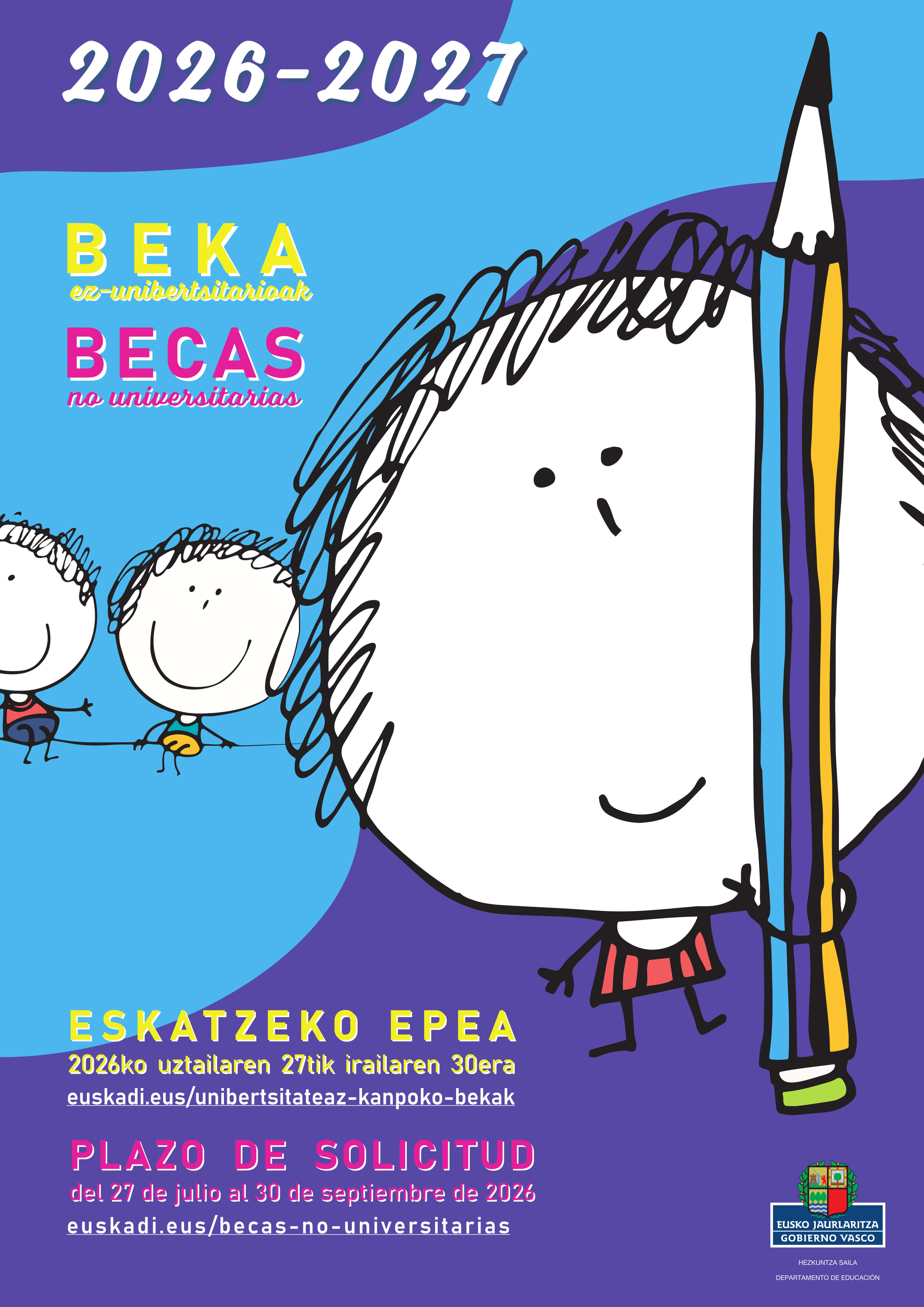 2026/27 ikasturteko beka deialdiaren epea irekita dago